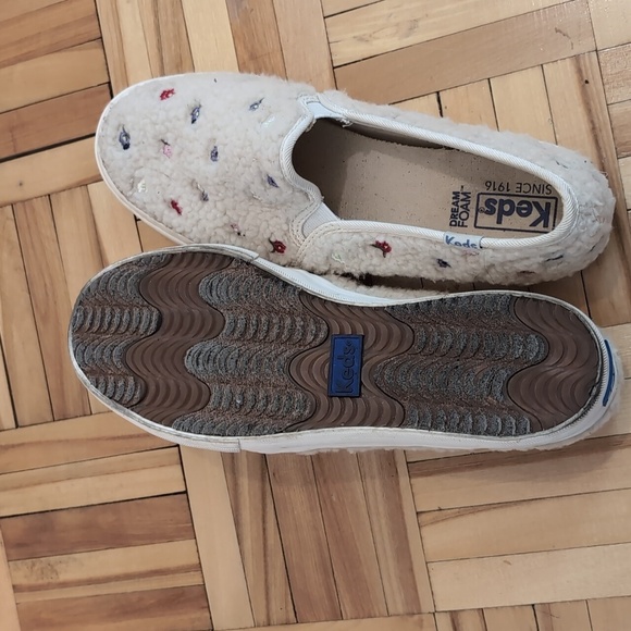 Keds Double Decker Embroidered faux sterling slip-on sneakers size 6 - Picture 5 of 8